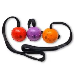 Produktbild: WEPO Wurfball für Hunde 3er Set - Dog Toys - Hundespielzeug Ball am Seil - Dog Toys for small Dogs - Hund Zubehör für draußen und drinnen - Mit Gumminoppen für Zahnpflege