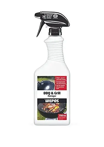 Produktbild: Wepos BBQ & Grill Reiniger 750ml | Haftgel – auch für senkrechte Flächen geeignet | löst mühelos | auch für Gasgrills und gusseiserne Roste geeignet