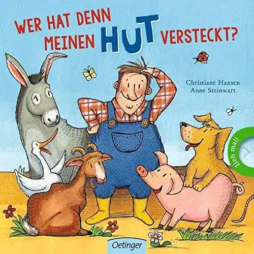 Produktbild: Wer hat denn meinen Hut versteckt?: Liebenswertes Bauernhof-Pappbilderbuch ab 2 Jahren mit spannenden Schiebereffekten