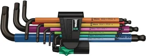 Produktbild: Wera 05073593001 950/9 Hex-Plus 1 SB Winkelschlüsselsatz, Mehrfarbig, metrisch, BlackLaser, 9-teilig, Mehrfarbig