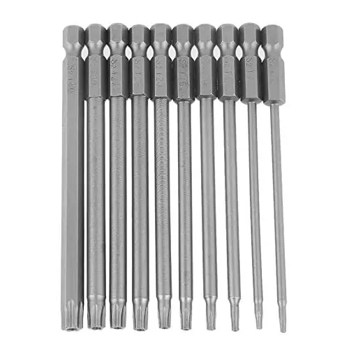 Produktbild: Wera Schraubendreher-Set, Yctze 10 Stück 100 Mm 1/4 Zoll Sechskantschaft S2 Stahl Sternkopfbohrer Schraubendreher Bst Bits Set