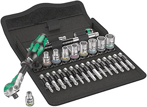 Produktbild: Wera Zyklop Speed-Knarrensatz 8100 SA 6, 1/4 Zoll-Antrieb, metrisch, Silber, 28-teilig, 05004016001