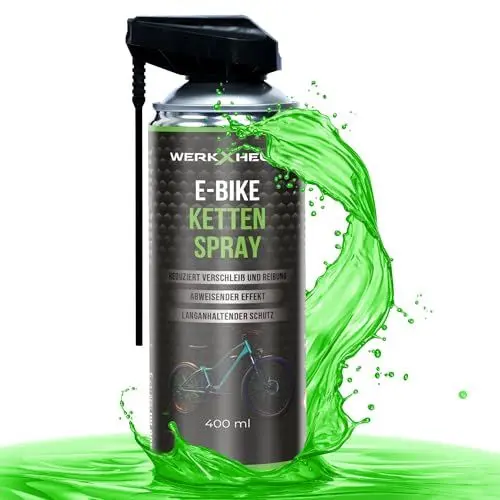Produktbild: WerkXheld Kettenspray 400ml Fahrrad Kettenöl: Premium Kettenfett Fahrrad & Kettenwachs Rennrad – Ideal als E-Bike Zubehör & Fahrradketten Öl
