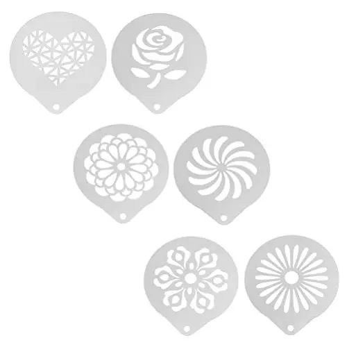 Produktbild: Werkzeug Muster Cappuccino Vorlagen 6 Stücke Fondant Kuchen Schokolade Dessert Form DIY Dekoration Backen B?ckerei Schablonen Puderzucker