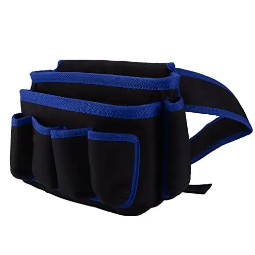 Produktbild: Werkzeuggürtel mit mehreren Taschen, flexible Hüfttasche für Elektrowerkzeuge, vielseitige und praktische Aufbewahrungslösung. (blue edge)