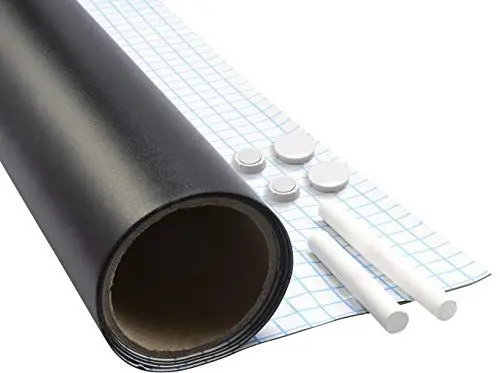 Produktbild: Werkzeyt Tafelfolie - 90 x 60 cm - Magnetisch - Selbstklebend & leicht anzubringen - Ideal zum Schreiben & Anheften von Notizen - Inkl. Tafelkreide & Magneten / Kreidetafel / Magnetfolie / B29209