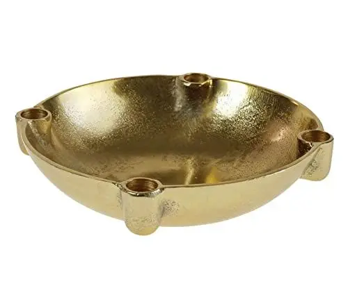 Produktbild: Werner Voss GmbH Adventskranz Kerzenleuchter Gyllene Gold Metall Schale Kerzenhalter Aktion