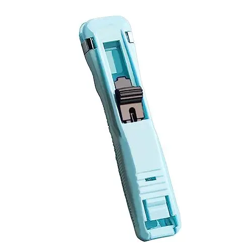 Produktbild: WERTSWF Papierklammer-Spender, Tragbare Handgehaltene Klammerklammern, Metall-Nachfüllklammern, Zeitsparender, Langlebiger Büroklammer-Spender für Büro, Zuhause, Schule, Lehrergeschenke,(Hellblau)