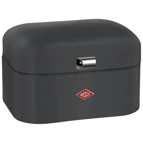 Produktbild: WESCO Single Grandy Brotkasten in der Farbe graphit matt, pulverbeschichtetes Stahlblech, Lüftungslöcher und stabiler Handgriff