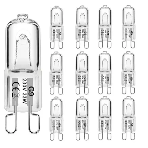 Produktbild: WeshLMPO Glühbirne G9 12 Stücke Halogen G9 33W Dimmbar Halogen Leuchtmittel G9 230V 2700K for Wandlampe, Leuchter, Stehlampe