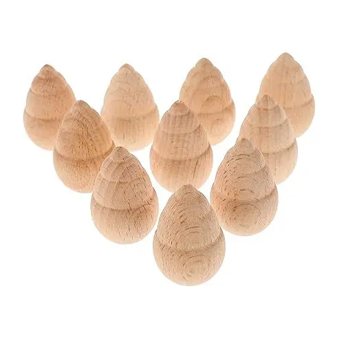 Produktbild: WESIEVYA 10 Stück Holz Bausteine Unbehandelte Bambussprossenköpfe Zum Bemalen Kreatives Bastelspielzeug Für Kinder