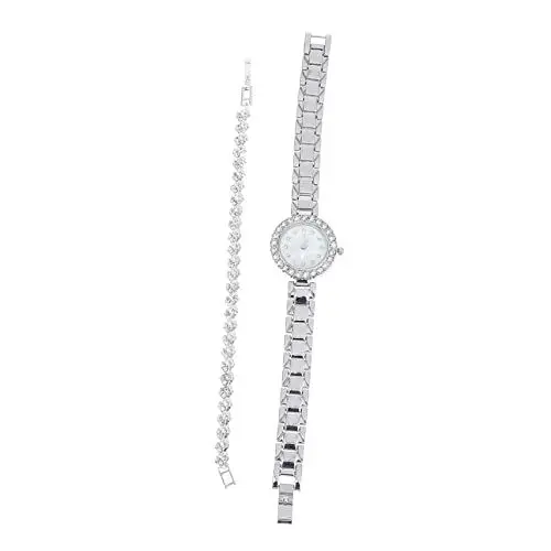 Produktbild: WESIEVYA Armbanduhren Für Damen Diamant Uhr Armband Set Elegante Temperament Uhr Frauen