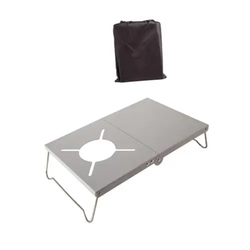 Produktbild: WESIEVYA 1 Satz Brennerunterstützung terassenmöbel outdoormöbel Beistelltisch campung zubehör gartentiisch Ofengrill Holzkohlegrill Herdgestell klappbarer Schreibtisch Campingtisch Silver