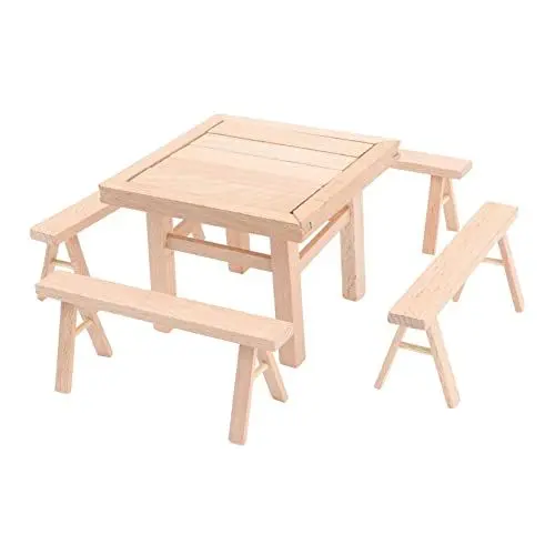 Produktbild: WESIEVYA 1 Satz Zusammengebaute Holztische Und Stühle Kindermöbel Lernspielzeug Für Kinder Stuhlspielzeug Zerlegen Miniaturornament Puppenhaus-Miniatur-Ornament Kinderpuzzle Hölzern