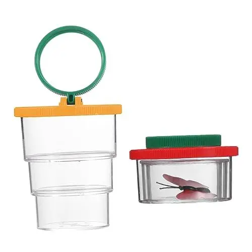 Produktbild: WESIEVYA 2Er-Box Beobachtungsbox für Insekten Bug-Viewer-Kreatur Lupenkäfig Insektenhalter outdoorspielzeug Outdoor Spielzeug Fall für Insektenvergrößerung Kästen für Insekten Acryl rot
