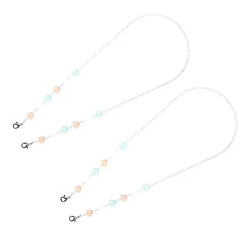 Produktbild: WESIEVYA 2St Maske Anti-Drop-Kette halter für masken halterung für masken brillenkette mit perlen brillenkette kind sonnenbrille schnapsgläser Halskette aus Acryl Kindermaskenkette
