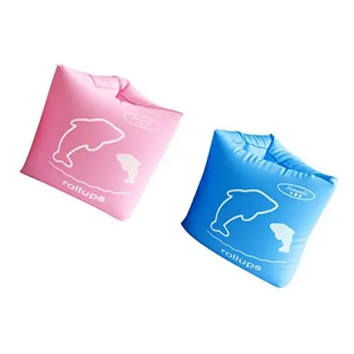 Produktbild: WESIEVYA 2St aufblasbares Armschwimmband Schwimmärmel schwimmende Armringe schwimmende Schwimmflügel schulanfänger catchring + Sicherheitsärmel zum Schwimmen Schwimmendes Armband Rosa