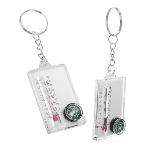 Produktbild: WESIEVYA Taschenkompass Mit Thermometer Mini-kompass Als Schlüsselanhänger Wanderkompass Für Outdoor-aktivitäten
