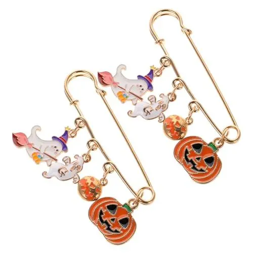 Produktbild: WESIEVYA Süße Halloween Kürbis Pin Schädel Brosche Mode Zubehör Dauerhafte Legierung Pin