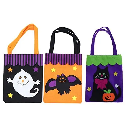 Produktbild: WESIEVYA 3er-pack Halloween-vliesbeutel Tragbare Süßigkeitenbeutel Geisterfest-dekoration Für Party Und Einkaufszentren