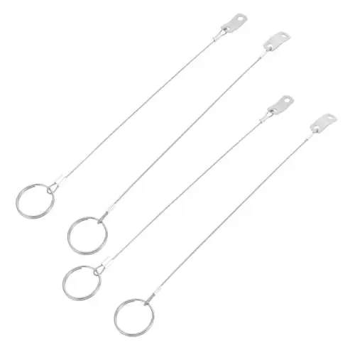 Produktbild: WESIEVYA Edelstahl-bootskabelschlösser Mit Zahlenkombination 4-teilige Lanyard-schlossketten Für Die Auf See Beschichtetes Kabel Mit Enden