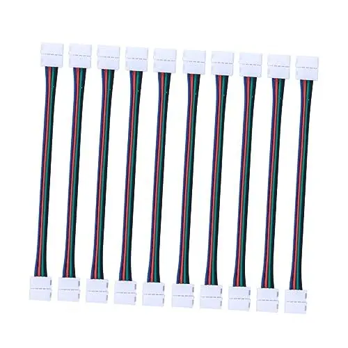 Produktbild: WESIEVYA 5 Stück LED 5050 RGB Streifenlicht Verbinder 4 Poliger Leiter 10 Mm Breit Lötfreier Streifen Zu Streifen Jumper Einfach Zu Installieren