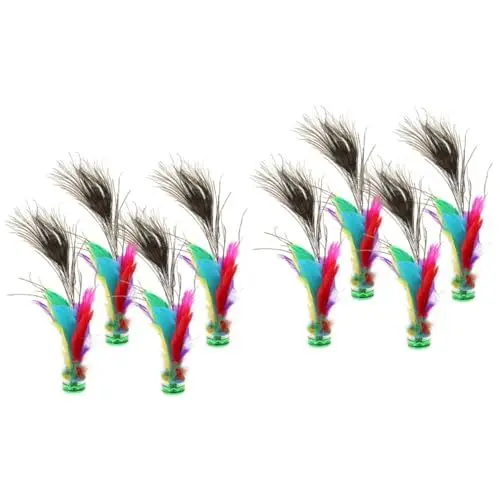 Produktbild: WESIEVYA 8 STK Feder Sehne Für Kinder Übungskickspielzeug Freizeitspielzeug Chinesisches Jianzi-kickspielzeug Badminton-Federball Fuß Federball Jianzi-Federball Spiel-Kick-Spielzeug Eisen
