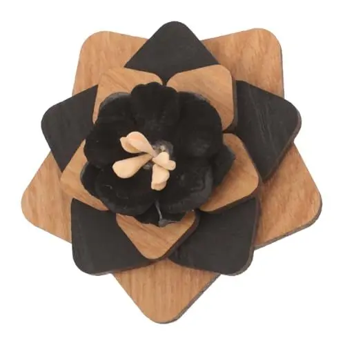 Produktbild: WESIEVYA Brosche Für Damen Anstecknadel Aus Holz Blumendesign Granmp Aarel Pin Modische Anstecknadel Für Herren Abschlussball-brosche Anstecknadel Für Herren Anstecknadel Für Herren