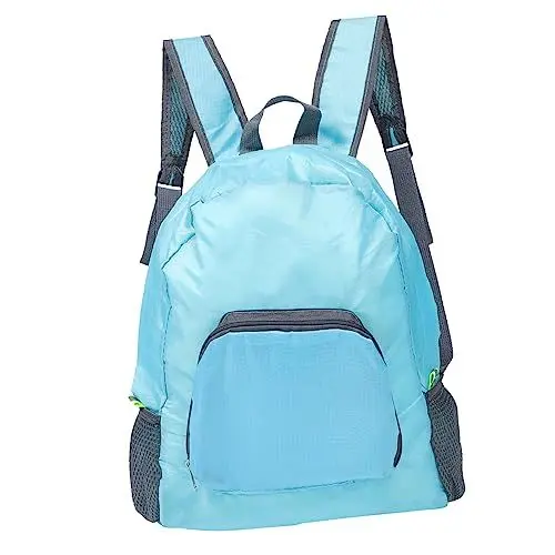 Produktbild: WESIEVYA Faltbarer Wanderrucksack Aus Wasserdichtem Nylonmaterial Mit Zwei-wege-reißverschluss Für Reisen Und Outdoor-aktivitäten