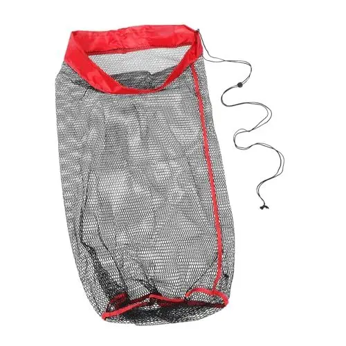 Produktbild: WESIEVYA Faltbares Fischaufbewahrungsnetz Mit Kordelzug Verschleißfeste Nylon-fischernetztasche Zum Angeln Im Freien Tragbares Netz Mit Großer Kapazität