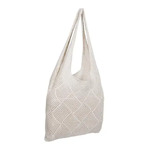 Produktbild: WESIEVYA Strandtasche Gewebt Große Handtasche Für Damen Sommertasche Leicht Und Bequem Für Strand Wandern Und Camping