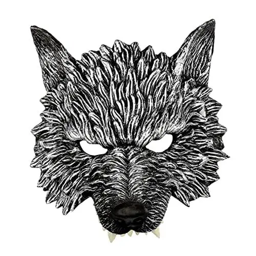 Produktbild: WESIEVYA Wolf-halbmaske Für Halloween Cosplay-gesichtsbedeckung Partygeschenke Verkleidungsmaske Elastisches Band Für Verschiedene Größen