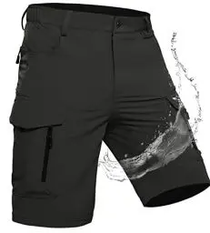 Produktbild: Wespornow Herren Shorts mit 7 Taschen Schnelltrocknend Wanderhose Kurz Cargo Bermuda Chino Kurze Hosen Stretch Outdoor Trekking Wandern MTB Sommer Männer Hose Wandershorts Leichte(Schwarz, XL)