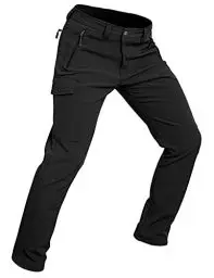 Produktbild: Wespornow Herren Wanderhose Wasserdicht Softshellhose Outdoorhose Thermohose Winddichte Skihose Warm Gefüttert Trekkinghose Schneehose für Skifahren, Hundesport und Klettern (Schwarz, M)