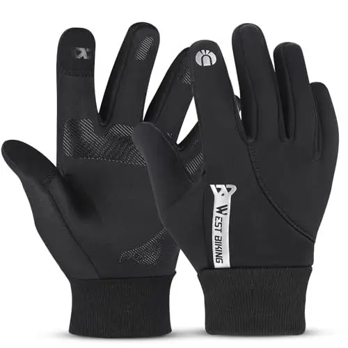 Produktbild: West Biking Fahrradhandschuhe Kinder - Winter Warme Handschuhe Kinder Touchscreen Sporthandschuhe, 2-12 Jahre Anti-Rutsch Reithandschuhe Kinder Mädchen Jungen Thermo Fleece Handschuhe Kinder