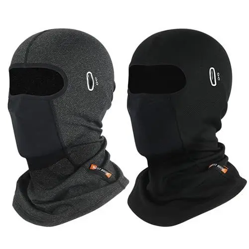 Produktbild: West Biking Sturmhaube Motorrad Winter Herren Skimaske Winddichte Atmungsaktiv Warme Gesichtsmaske, Fahrrad Sturmmaske Balaclava Damen Motorrad Sturmhaube Winter Thermo Fleece Maske (Schwarz+grau)