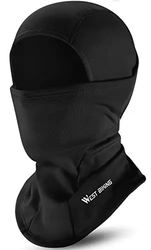 Produktbild: WEST BIKING Sturmhaube Sturmmaske Schwarz - Winddichte Atmungsaktiv Gesichtshaube Warme Skimaske, Motorrad Sturmhaube Fahrrad Balaclava Winter Maske Haube Herren Damen für Skifahren