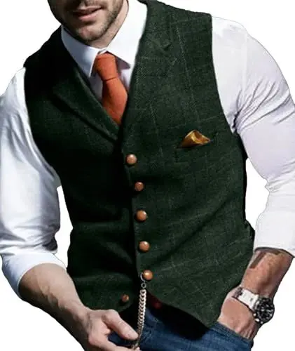 Produktbild: Weste Anzug Herren Oktoberfest Herren Outfit Weste Herrenwesten Sportlich Elegant Anzugweste Damen Anzugweste Herren Witcher Kostüm Herren Hochzeit Herren Sommer Western Hemd Herren Hochzeitsanzug