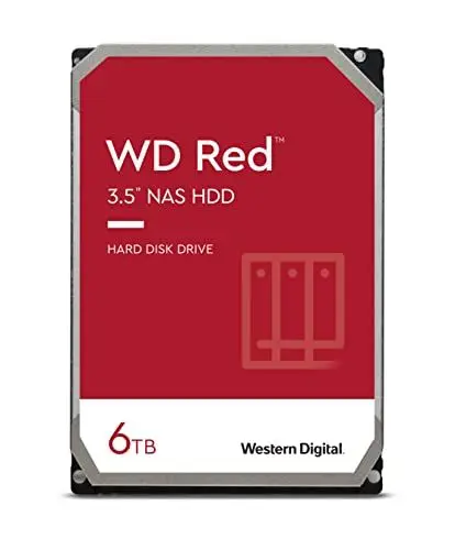 Produktbild: Western Digital Red 6TB SATA 6Gb/s 256MB Cache Internal 8,9cm 3,5Zoll 24x7 IntelliPower optimized for SOHO NAS systems 1-8 Bay HDD Bulk, NASware 3.0