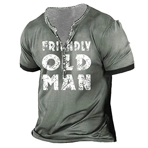 Produktbild: Westernhemd Herren T-Shirts Herren V Ausschnitt Oberteil Camping Fullprint Luftige Leger T Shirt Herren Bequemer Kurzarm Knöpfen Grün