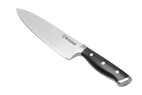 Produktbild: Westinghouse Kochmesser, Chefmesser, Klingenlänge 20 cm, ergonomischer Kunststoff-Griff, 3-fach vernietet, 2,5 mm starke Edelstahl Klinge, sehr scharf, Profi Allzweckmesser, Küchenmesser