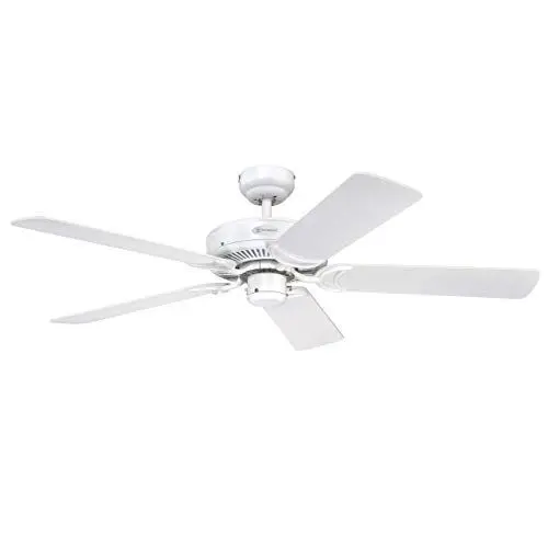 Produktbild: Westinghouse Lighting Deckenventilator, Ausführung in Weiß mit Wendeflügeln in Weiß/Weiß mit Rattan, 7826940