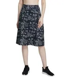 Produktbild: Westkun Damen Fahrradrock Skort Knielang Hosenrock Midi Activewear Wanderrock mit Innenhose Sportröcke Golfrock mit Tasche Sport Golf Running Tennis Rock mit Innenshorts Blatt XL