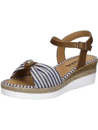 Produktbild: Westland Damen Keilsandalen Espi 01, Frauen Sandalen,Weite G (Normal),Strandschuhe,Keilsandaletten,Keilabsatz,bequem,blau-Kombi,38 EU / 5 UK