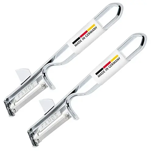 Produktbild: Westmark 2 Universal-Sparschäler/Pendelschäler mit geschärftem Ausstecher, Edelstahlklinge, Famos, Metall/Verchromt, 106122E4