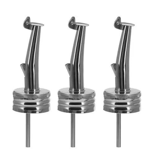 Produktbild: Westmark 3 Spirituosen-/Öl-Ausgießer für Flaschen mit Schraubgewinde, Ø 28 mm, mit Kläppchen, mit Luftröhrchen, Metall/rostfreier Edelstahl, Inox Gastro, Silber, 452022E3