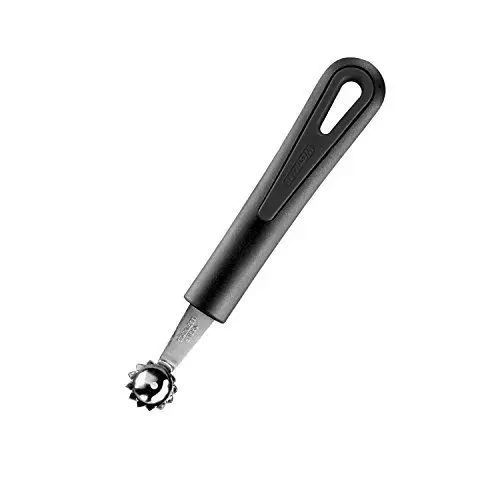 Produktbild: Westmark Aushöhllöffel/Tomatenstrunk-Entferner, Mit gezahntem Rand, ø 2,1 cm, Länge: 16,6 cm, Rostfreier Edelstahl/Kunststoff, Gentle, Schwarz, 28202270