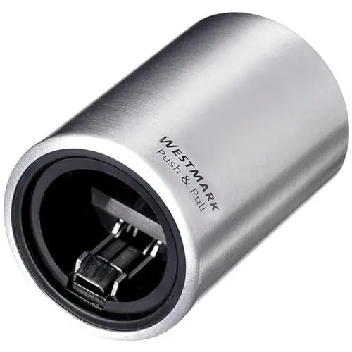 Produktbild: Westmark Automatischer Flaschenöffner/Kapselheber, Zum Öffnen von Kronkorken-Flaschen, Gebürstetes Aluminium, Push&Pull, Silber, 61882260