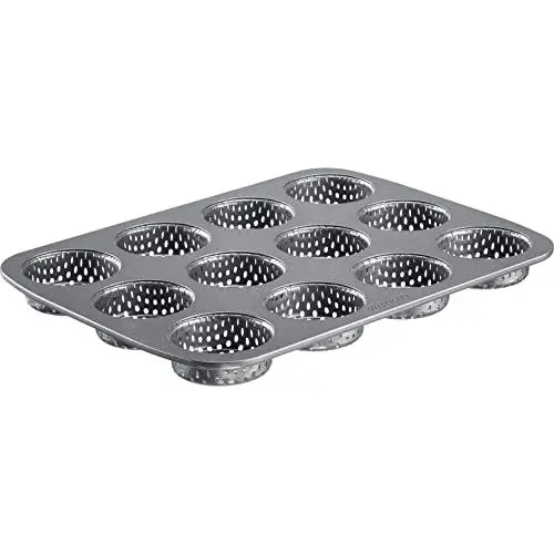 Produktbild: Westmark Burger Brötchen Backform, Für 12 Burger Buns, Ø je 6 cm, Stahl, antihaft-beschichtet, Mini, Anthrazit, 32712260