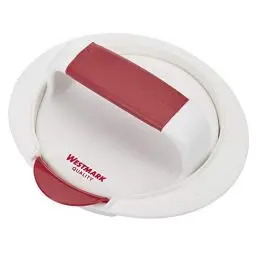 Produktbild: Westmark Hamburgermaker mit Patty-Hebevorrichtung, Hamburger-Presse, Innendurchmesser 11,5 cm, Kunststoff, Weiß/Rot, 62332260